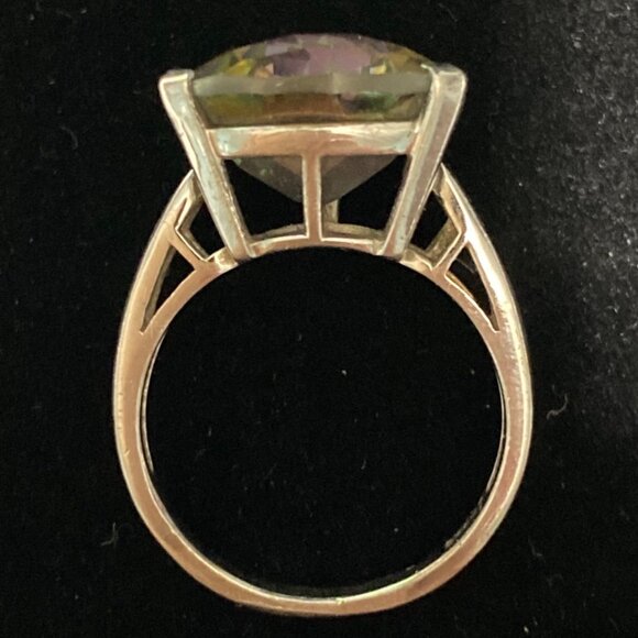 Spinel Trillion Cut Ring Size 6.5 6.91 ct. 14mm Faceted Triangle Sterling Silver - Picture 16 of 16